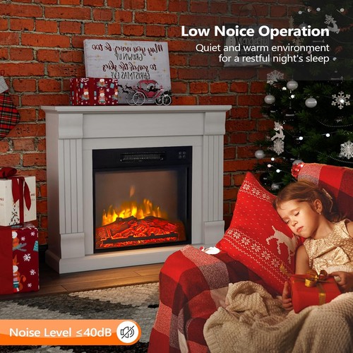 32" 1400W Electric Fireplace Mantel, Free Standing Electric Fireplace Heater - Picture 6 of 7