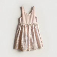Cinderella Couture Pink Fit  Flare Dress 10 Knee V-Neck Satin Beaded