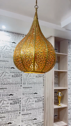 Moroccan Pendant Lamp Hanging Lamp , Brass Ceiling Lamps "16 Inches" . - Video 1 of 1