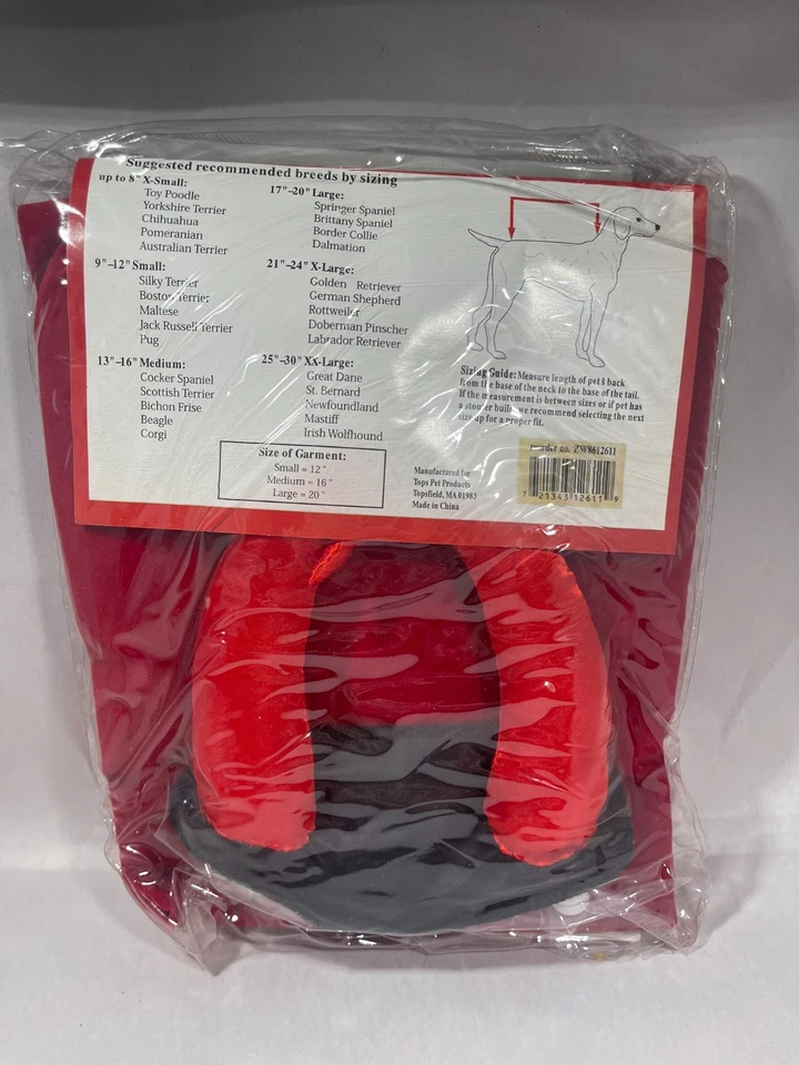 Little Devil Dog Costume by Casual Canine Red Horns Cape Halloween Pet Outfit - Image 2 of 2