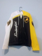 Custom Name - Men's Lamborghini Black Yellow Zip Long Sleeve Hoodie - USA XL