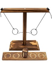 Ring Toss: Adults' Hook Ring Game, Indoor/Outdoor, Wooden, for Bars, Home, Party