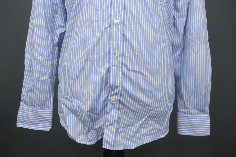 Paul & Shark 蓝色白色条纹 100% 棉领正装衬衫 M 码 — 第 3/4 张图片