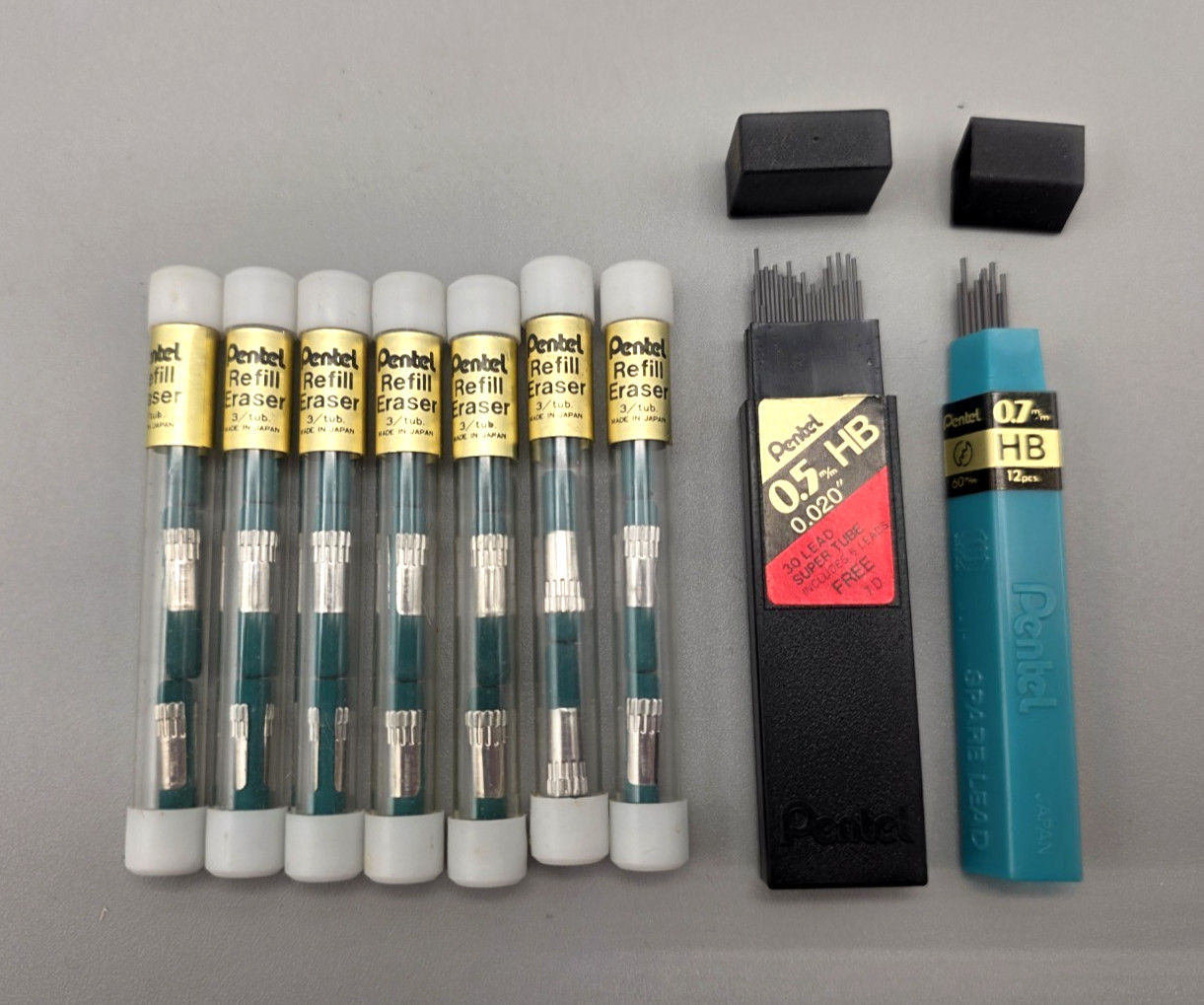 Vintage Pentel Refill Erasers and Leads 0.7 0.5