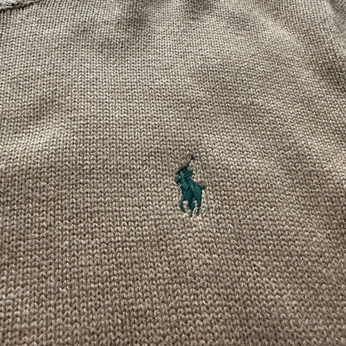 NWT Vintage Polo Ralph Lauren Small Pony Knit Crewneck Sweater Men's Large Beige - Picture 8 of 8