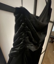 Express Dress Women Size XL Black Velvet One Shoulder Long cocktail Gown NEW