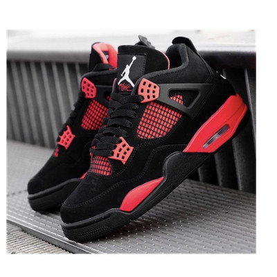 Jordan Air Jordan 4 Herren Sneaker Schwarz/Rot Mid Top EU 47 US 12,5
