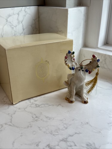 Lenox Collection 2002 Moose Merriment Ornament W Box Christmas Lights On Antlers - Picture 1 of 14