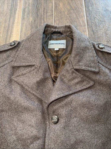 Johnston & Murphy Men’s L  Wool Blend Overcoat Car Coat image 2