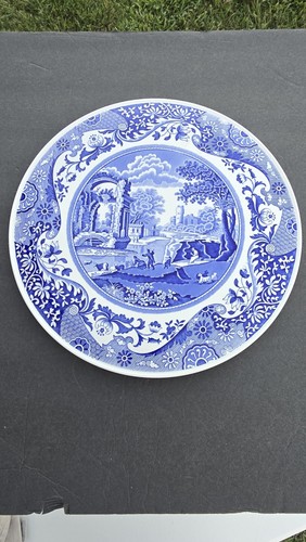 Vintage Spode Italian Platter Large 16" England Circa 1816 V Mark Blue White - Picture 2 of 15