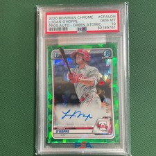 Topps 2020 Bowman Chrome Logan O'Hoppe CPA-LOH Green Atomic Auto PSA 10 /99