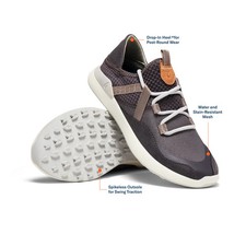 Olukai Women's Kawela Golf Shoes- Pavement/Mist Grey