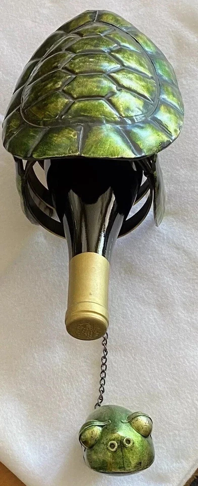 Garrafa de vinho caddy tartaruga feita de metal - única - Imagem 4 de 4