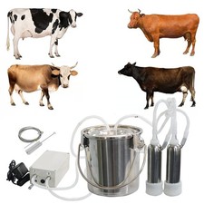 Milking Machine for Goats Cows, Pulsation Vacuum Pump Milker, Milking Supplie...