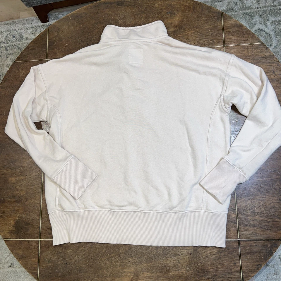 Sudadera Suéter Cómoda Top Para Mujer Aerie Medio Botón Crema Cuello Simulado Foto 4 de 4