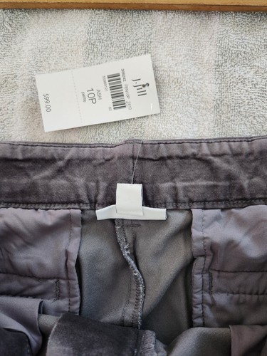 J. Jill Essential Pantalone Donna 10P - Grigio Cenere Pull On Nuovo con etichette Lucido Ufficio Data - Foto 8 di 10