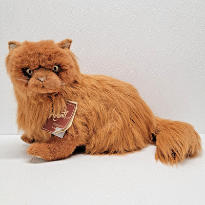 Vintage 1990 Avanti Applause Orange Persian Cat Plush 14'' Long Hair With Tag