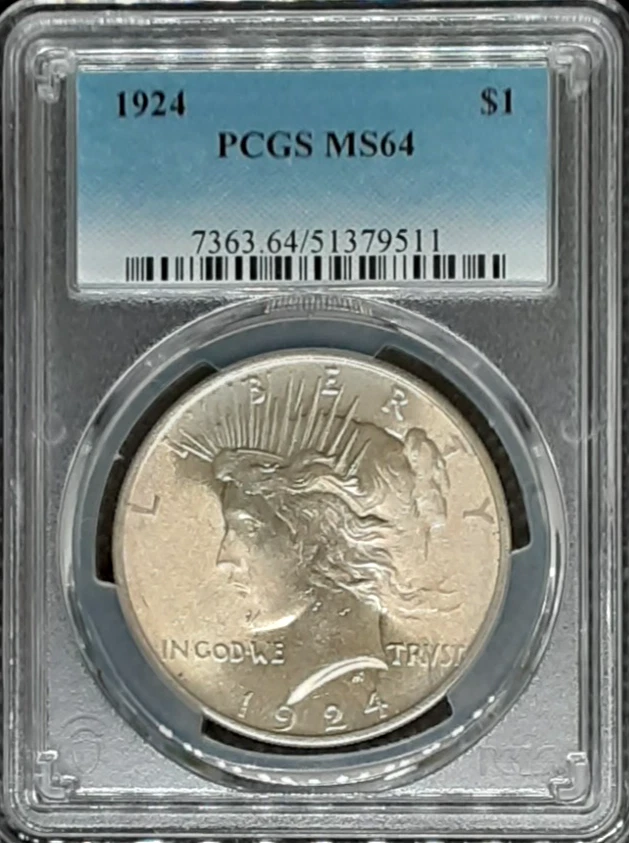 MS 64 Graded 1924 Year Peace Dollars (1921-1935) for sale | eBay