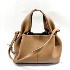 NO TARIFF POLENE Hand Bag Brown Leather 3979876