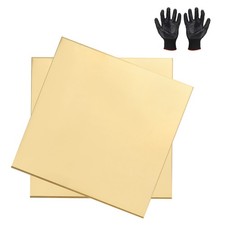 Brass Sheet 3.9" x 3.9" 16 Gauge(1.2mm) Thickness for DIY (2 Pack, Brassy)