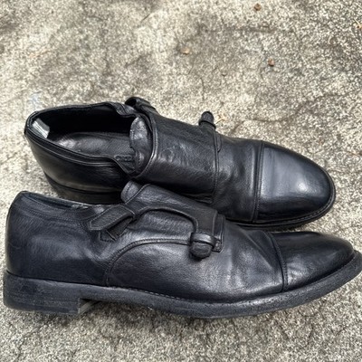 OFFICINE CREATIVE for Barney s Dress Shoes S 10 Double Monk Strap Black  ITALY