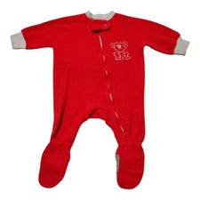 Vintage Carters Jama Blanket Sleeper Red Puppy Dog Small 1 Year Zip Up 70s Baby