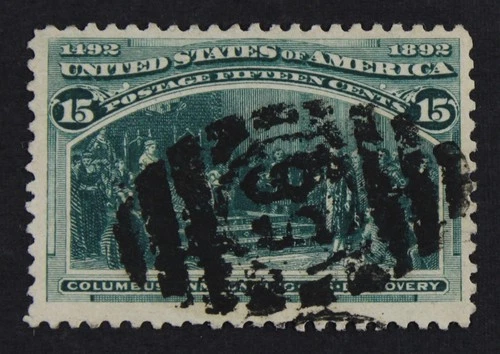 CKStamps: US Stamps Collection Scott#238 15c Columbian Used Spot Thin