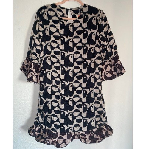 Neu ohne Etikett Farm Rio x Anthropologie Geo Tukan Mix Druck Flatterärmel Minikleid L - Bild 2 von 20