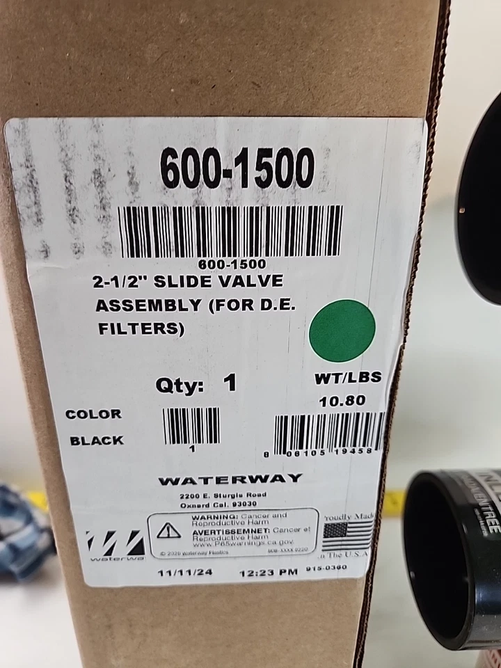 Waterway 600-1500 2 1/2″ Hi-Temp PVC Slide Valve Assembly 2″ and 1 1/2″ reducers - Image 2 of 4