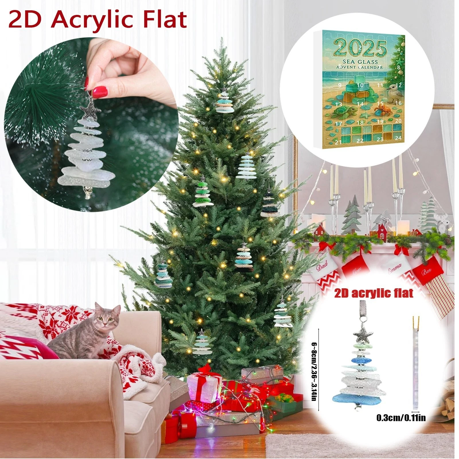 2025 Seashell Christmas Tree Calendar Countdown Blind Box With 24 Collectible