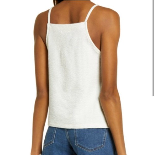 Madewell top womens plus XXL NEW off white cream seersucker apron tank summer - Picture 14 of 14