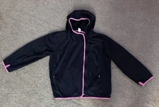 A Livi Active Black & Hot Pink Trim Zip Up sweatshirt, jacket 22/24 2x 3X  #7