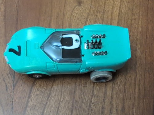 AURORA TJET CHAPARRAL voiture à sous turquoise HO vintage années 60 Thunderjet NON TESTEE - Photo 7/12