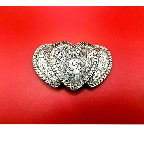 3 Herz Paisley Strass Damen Gürtelschnalle Western Southwestern Rodeo Ranch