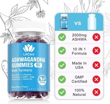 Ashwagandha Gummies 2000mg Organic Root Extract Supplement for Women  Men