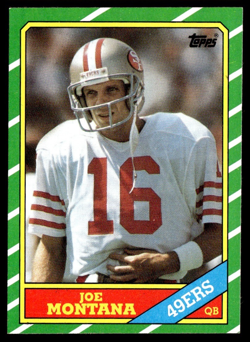 1986 Topps Football Card Joe Montana San Francisco 49ers #156 NM