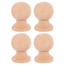  4 Pcs Stairs Wood Finials Post Tops Decorative Wooden Bed Topper