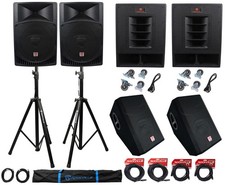 Rockville Complete Church PA System w/Speakers Subwoofers Monitors Stands Cables