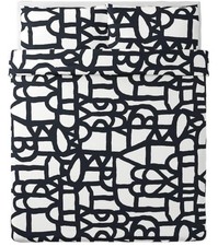 Ikea Skuggbracka Double Duvet Set Pillowcases Graphic Print Black / White New
