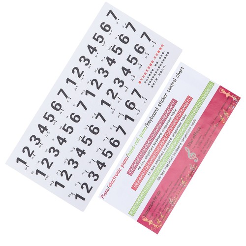 Piano Keyboard Stickers Scale Staff Decals Removeble For Synthesizer Hand Roll - Picture 15 of 22