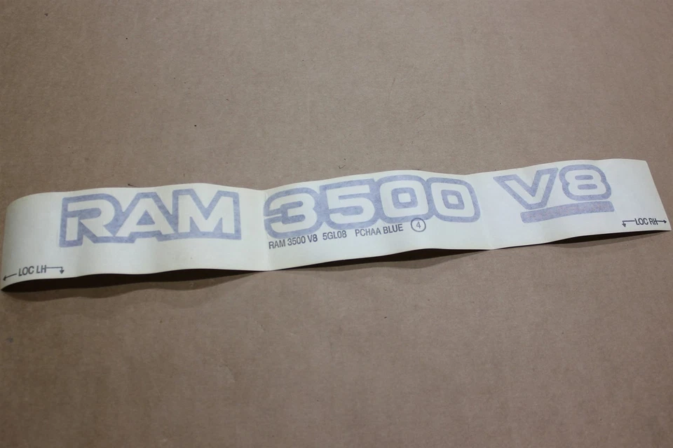 00-01 Ram 3500 puerta delantera V8 insignia 5GL08PCHAA Dodge OEM fábrica Foto 2 de 4