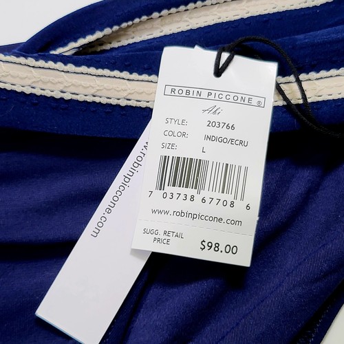 NWT ROBIN PICCONE Abi Twist Band Bikini Bottom indigo Women's Size XS, S, L - Picture 2 of 8
