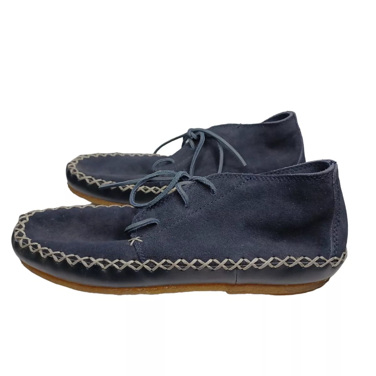 Danner Men s Canoe Moc Dark Navy Size 9 Beautiful Leather Moccasins Rubber Sole