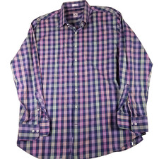 Peter Millar Men's Shirt Plaid Button Up Long Sleeve XL