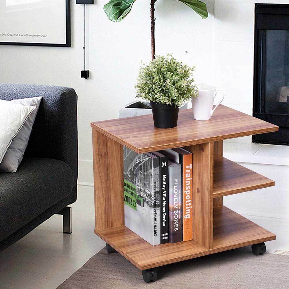 Tavolino Salotto Multifunzione Porta TV Riviste Comodino con Ruote