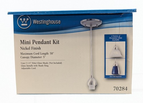 Westinghouse Mini Pendant Light Fixture - Nickel Finish w/ Hardware - 70284 - Picture 2 of 5