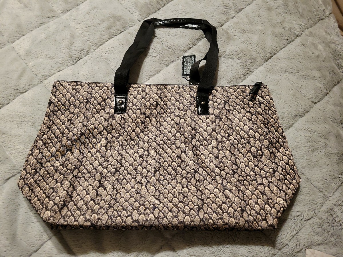 NWT Coach Snake Print Nylon Packable Weekender Tote Bag