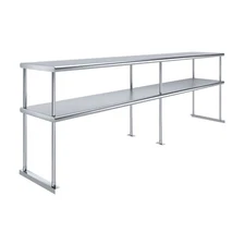 18 in. x 96 in. AmGood Stainless Steel Double Deck Over Shelf