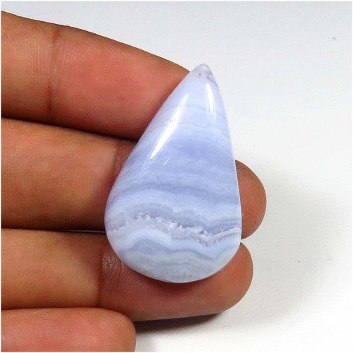 Naturale Miracolosa Blu Pizzo Agata Decorato Cabochon 53.35Cts. Loose