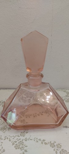 Art Deco Pink Glass Perfume Bottle - Picture 12 of 12